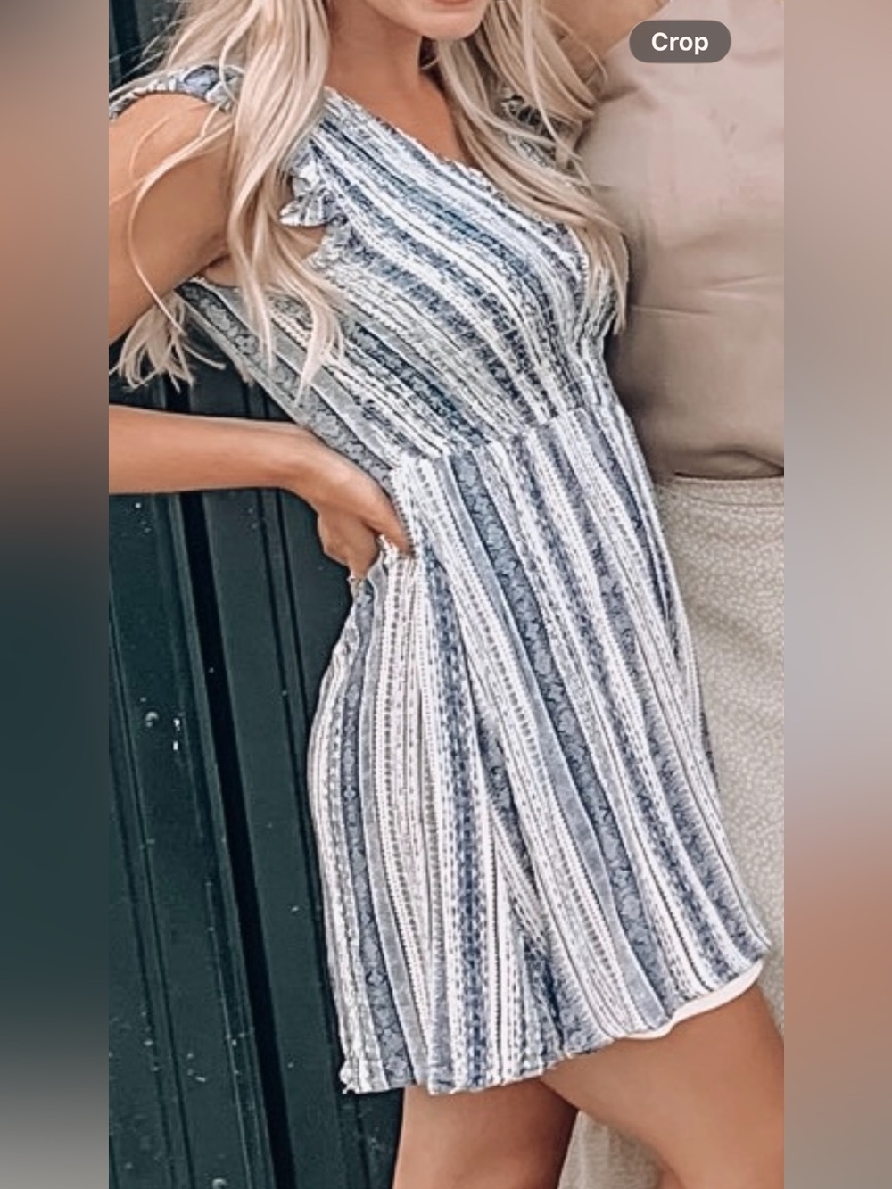 Altar'd State Blue and White Striped Mini Dress